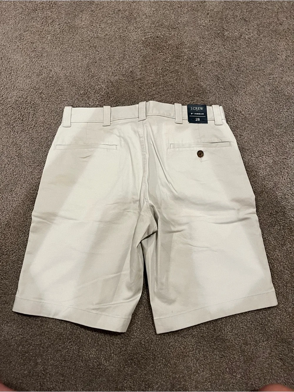 J. Crew Men's Light Cream Flat Front Chino Shorts--New With Tags!